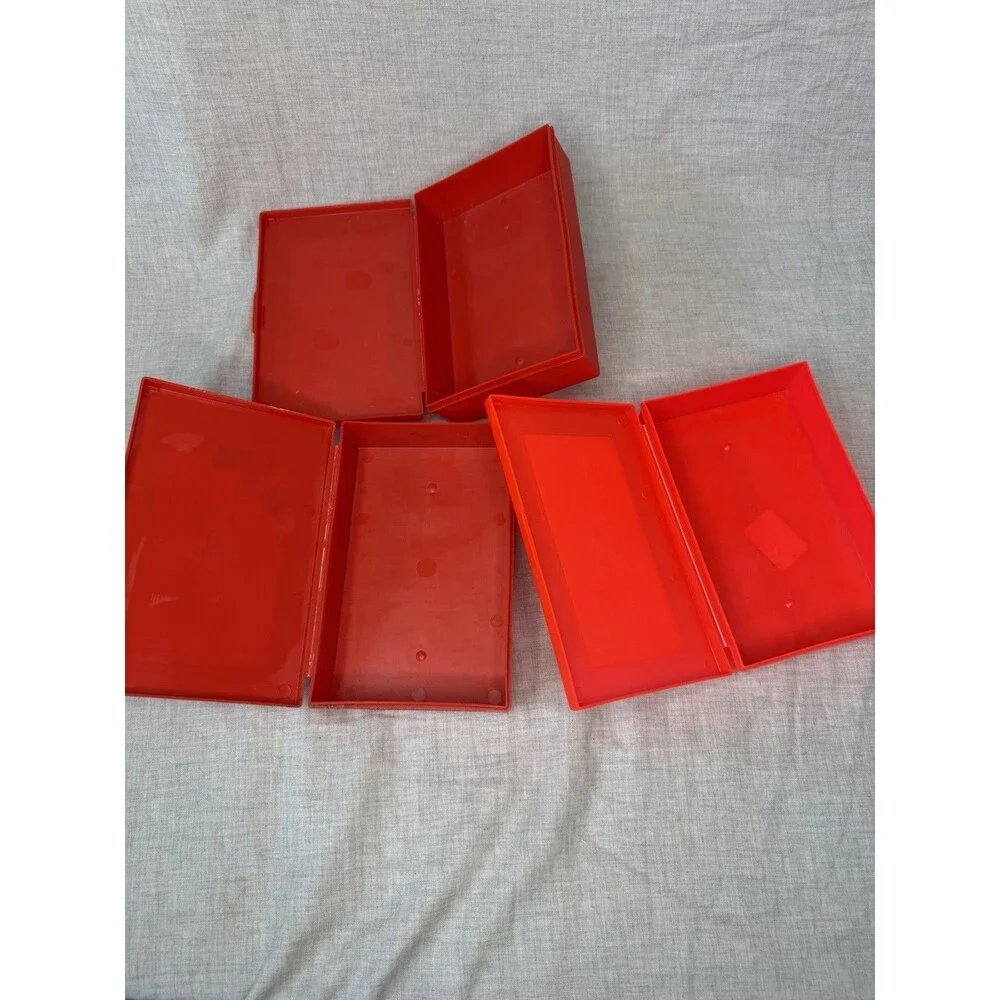 Vintage 80s Empire Pencil Corp School Box Kids Red Plastic Pencil Case Pizza Inn
